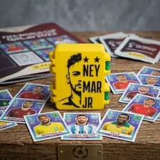 porta figurinhas da copa Neymar júnior, porta figurinhas abre e fecha NJ suporte de figurinhas copa do mundo FIFA