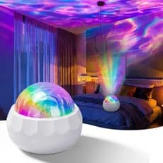 Projetor de Luz Autissensorial, Alimentado por USB, Projeção no Teto, Efeitos Calmantes, Multicolorido, Plástico, Médio