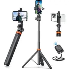 EUCOS62"Tripé para Telefone, Tripé e Bastão de Selfie com Controle Remoto, Suporte Extensível para Celular e Suporte Def