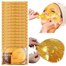 Máscara Facial de Colágeno com Ouro 24K (15 Peças) - Máscara Facial Coreana Anti-Envelhecimento com Colágeno para Todos