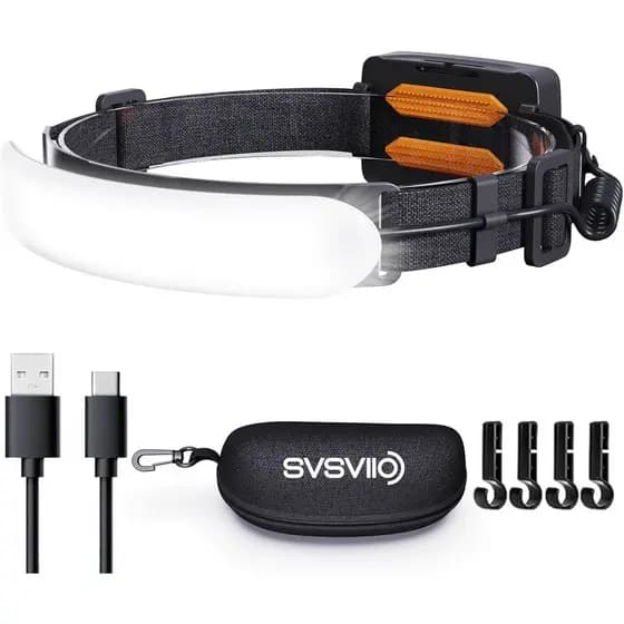 Lanterna de cabeça recarregável PRO+, 7500 mAh, 1500 lúmens, ultra-brilhante 230 °   Lanterna de cabeça LED, iluminação
