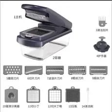 Cortador de Legumes Multifuncional Mueller Professional Series, Fatiador Mandoline de 12 Lâminas, adequado para a cozinh