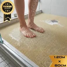Tapete Antiderrapante Para Banheiro Box 120x80cm Bege Área de Serviço Vestiário Lavanderia