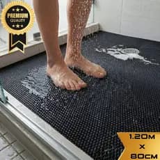 Tapete Antiderrapante Para Box 120x80cm Preto Área de Serviço Vestiário Lavanderia Banheiro