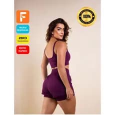 Conjunto Fitness Feminino Short Duplo Meia Coxa e top Sem Bojo Roupa de academia feminina