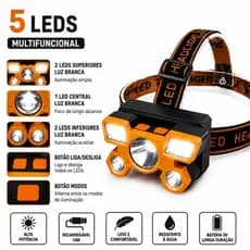 Lanterna,de,cabeça,mãos,livres,caça,pesca,aventura,trabalho,iluminação,profissional,recarregável,bivolt