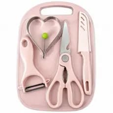 Kit,Cozinha,5,Peças,utensílios,de Cozinha,Tábua De Corte,molde para ovos,formato coração,Tesoura,descascador