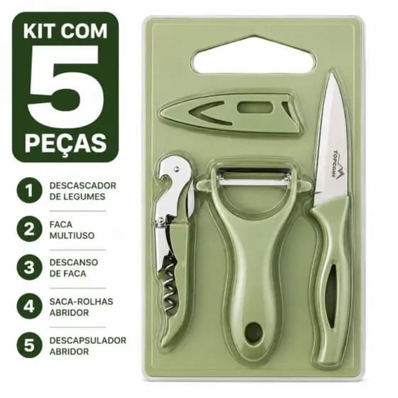 Kit,cozinha,5 peças, faça Aço inox,Descascador,saca-Rolhas,Abridor,kit,chef,mini,tábua,Alta Qualidade