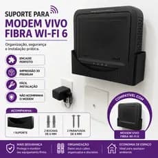 Suporte parede Modem Vivo Fibra / Roteador Vivo Fibra wifi 6 efeito ripado