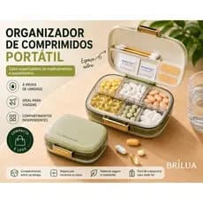 Porta Comprimidos Organizador Remédios Vitaminas Estojo Viagem Compartimento Extra