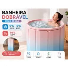 Banheira de Gelo Dobrável Adulto SPA Portátil 254L Estilo Ofurô 70cm com Drenagem Rápida