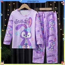 Pijama infantil Conjunto de roupa de casa masculina Pijama de desenho animado Calças de manga comprida Pijama [D925] Pri