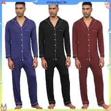 Homens E # 39conjunto De Pijama , Calça De Inverno Ameri can De Manga Comprida CSA , Tamanhos S , M , L , XL , Algodão