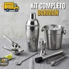 it Barman, Kit Bartender, Coqueteleira Inox, Kit Drinks, Kit Caipirinha, Coqueteleira 500ml, Balde de Gelo Inox, Dosador
