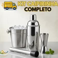 Kit Coqueteleira Cobbler Dosador 30/60ml Socador Balde  Para Drinks Ideal para Barman Uso em Casa Bar