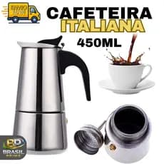 Cafeteira Italiana Aço Inox  450 ML