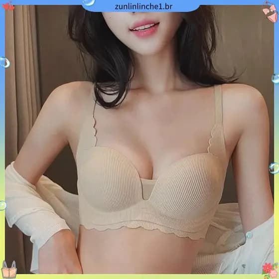 Brilhante sem costura All-Match linda volta menina roupa interior pequeno peito plano engrossado Push-Up suporte superio
