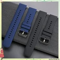 Pulseira de relógio adequada para Samsung _ Huawei _ Haylou _ Xiaomi 16 _ 18 _ 20 _ 22mm Pulseira de Silicone plana Univ