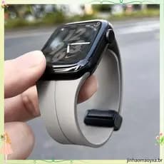 Adequado para iWatch cinta Apple Watch cinta magnética dobrável fivela à prova dwaterproof água Silicone líquido Univers