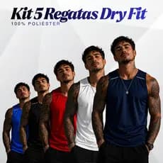 Kit 5 Regatas Masculinas Dry Fit Academia Treino Fitness