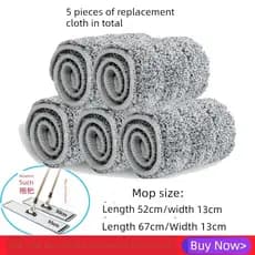 🔥 Dust Remover 🔥 Refil de Mop Mop Refill Pano para Mop Plano Esfregão Em Camadas Colando Plano De 5 Peças