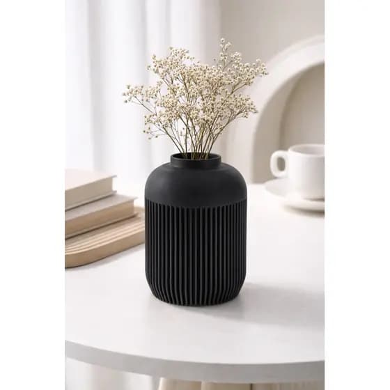Mini Vaso Decorativo Ripado Moderno para Sala Quarto Escritório Aparador
