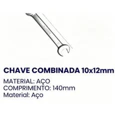 Chave de Boca Dupla 10 e 12mm - Ferramenta Resistente para Reparos e Manutenção