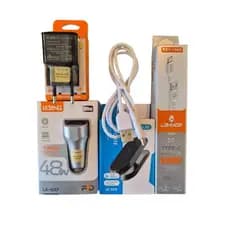 Kit Veicular Completo Carregador LeLong 48W + Cabo USB Tipo C Lehmox + Fonte A'Gold + Suporte Magnético It-Blue