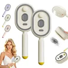 Escova de Cabelo Elétrica com Spray e Massagem, Modelo 2026 Atualizado, Escova com Almofada de Ar Recarregável, Alisador