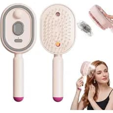 Nova Escova Elétrica a Vapor para Cabelo 2026, Escova a Vapor Nano Mist, Alisador de Cabelo a Vapor Recarregável, Dentes