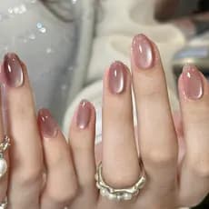 Unhas De Pressão Redondas Curtas Olho De Gato