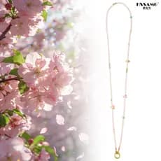 Corrente de telefone móvel primavera verão flor de pêssego Natural rosa cristal High-End corrente de suspensão de telefo