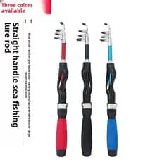 Portátil Mini alça reta pólo de mar curto vibratório pólo de isca 1.1m pólo de isca telescópica