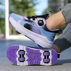 Meninos meninas crianças polia sapatos novo estilo botão rotativo Runaway sapato rolo Skate destacável sapatos esportivo