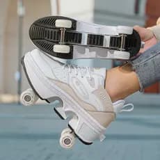 Novo estilo crianças sapatos de fuga meninos grandes quatro rodas meninas sapatos de Skate estudante sapatos de rolo mal