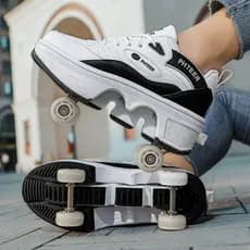Quatro estações novo estilo malha respirável crianças sapatos de fuga meninos grandes quatro rodas meninas sapatos de Sk