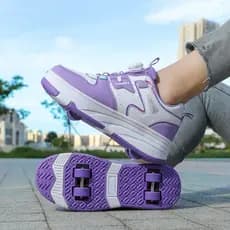 Meninos meninas adolescentes crianças sapatos de skate superior macio confortável respirável quatro rodas Runaway sapato