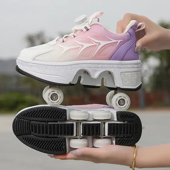 Meninos meninas crianças sapatos de patinação 2026 novo estilo grandes sapatos de corrida de quatro rodas interruptor de