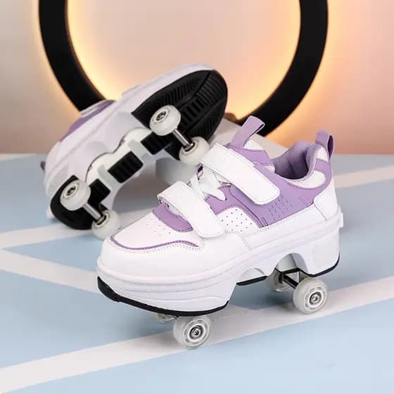 Meninos meninas crianças grandes sapatos de corrida de quatro rodas dupla fileira patinação patins Auto