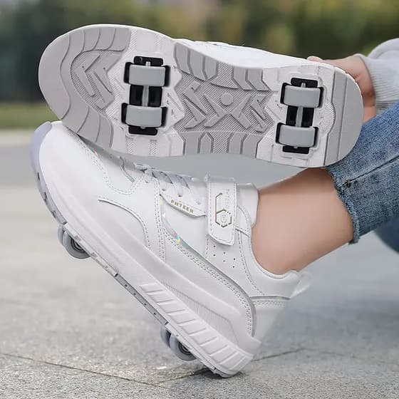 Homens mulheres sapatos de corrida de quatro rodas antiderrapante respirável patins patins esportes ao ar livre sapatos
