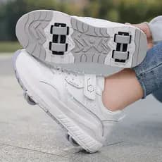 Homens mulheres sapatos de corrida de quatro rodas antiderrapante respirável patins patins esportes ao ar livre sapatos