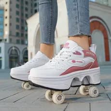 Meninos meninas crianças sapatos de fuga quatro estações novo estilo malha respirável grande quatro rodas deformação aut