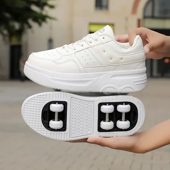 Patins destacáveis de seis rodas, patins para adolescentes, sapatos deformados, meninos, meninas, crianças, sapatos de f