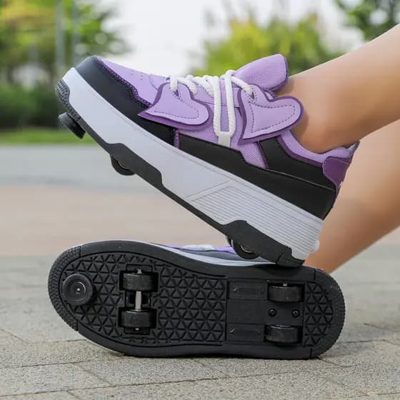 Crianças esportes skate cadarços rodas homens mulheres sapatos de rolo adolescente skate cadarços freio Runaway sapatos