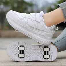Crianças patins de quatro rodas meninos um sapatos de duas peças sapatos Runaway meninas polia sapatos esportivos patins