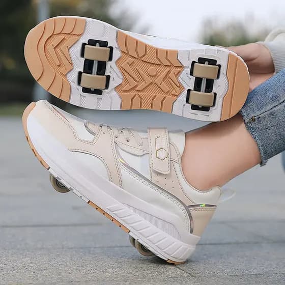 Meninos meninas crianças Runaway sapatos de quatro rodas esportes patins andando com roda sapatos invisíveis patins de r