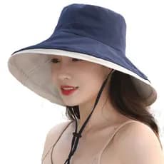 Venda quente verão ao ar livre balde chapéu feminino aba grande chapéu de sol viagem férias chapéu de sol pano dobrável