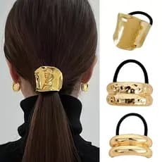 Padrão geométrico moda elegante liga sem costura laço de cabelo elástico rabo de cavalo laço de cabelo Headd