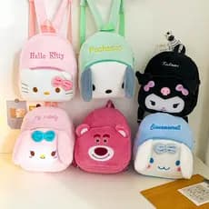 Novo dos desenhos animados Kuromi Sanrio crianças mochila agarrar máquina boneca mochila de brinquedo de pelúcia
