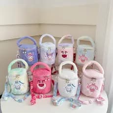 Bonito de pelúcia pérola balde saco dos desenhos animados menina portátil pequeno saco novo estilo macio menina estudant
